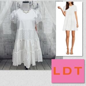LDT White Tiered Dress